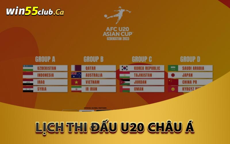 Lịch thi đấu U20 Châu Á